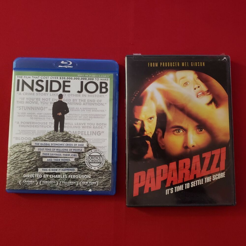 Movie Lot Blu-Ray Inside Job Documentary 2010, DVD Paparazzi Rated PG13